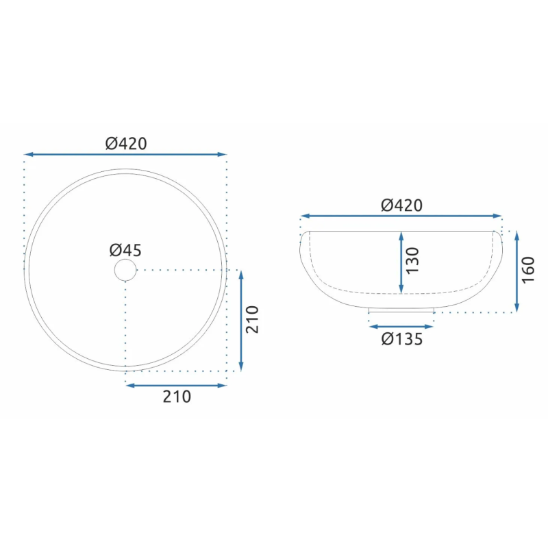 Rea umywalka nablatowa Ice black