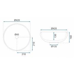 Rea umywalka nablatowa Ice black