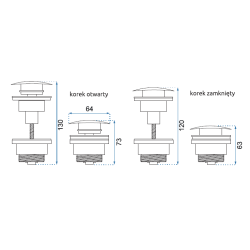 Rea okrągły Korek Klik-Klak Uniwersalny złoty szczotkowany