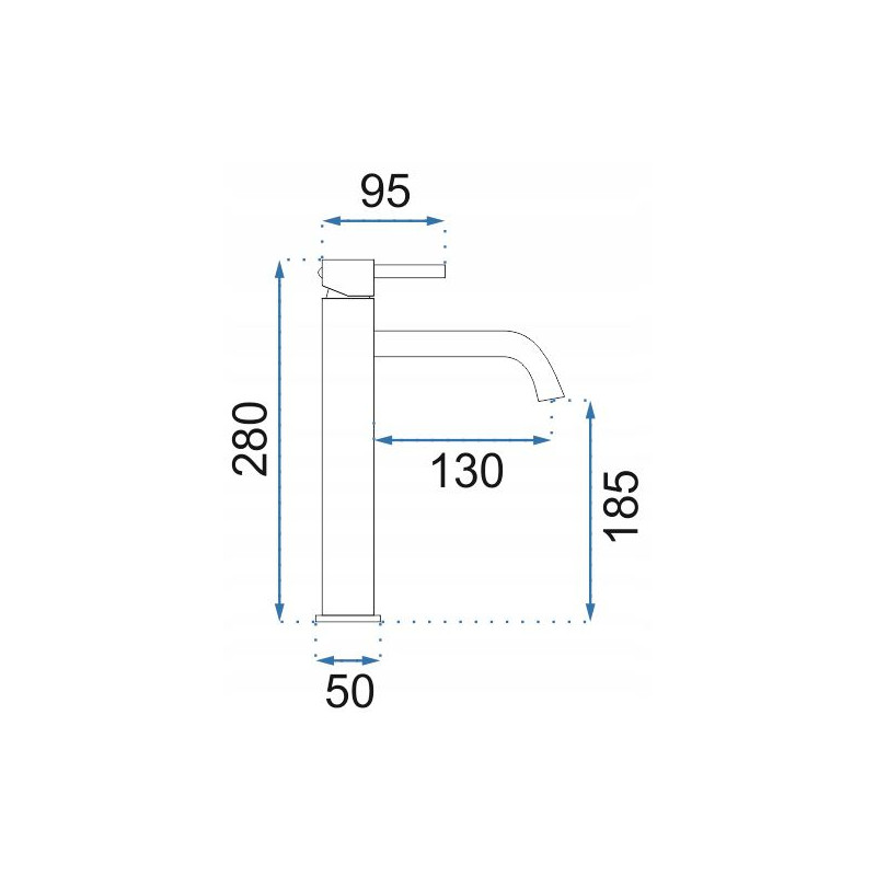 Rea bateria umywalkowa wysoka Lungo Art złota
