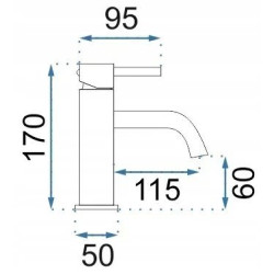 Rea bateria umywalkowa niska Lungo biała