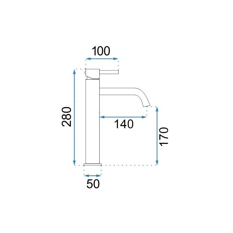 Rea bateria umywalkowa wysoka Lungo biała
