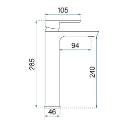 Rea bateria umywalkowa wysoka Argus czarna