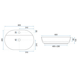 Rea umywalka nablatowa Aura 61