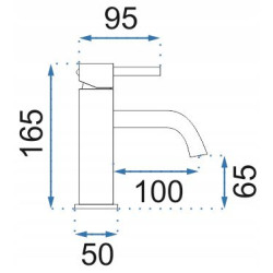 Rea Bateria Umywalkowa Niska Lungo złota szczotkowana