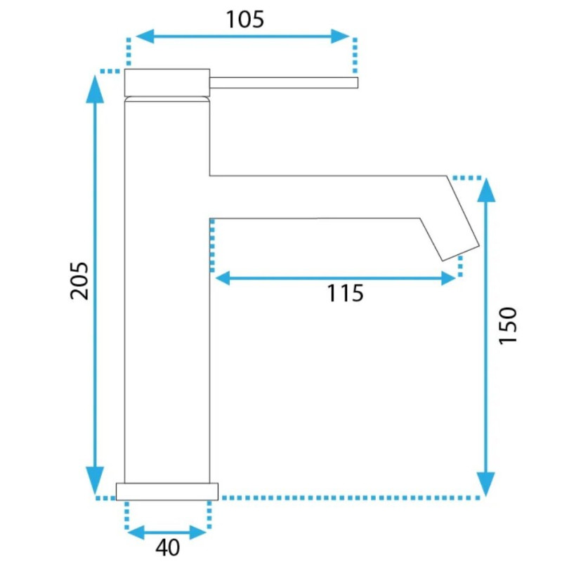 Rea Bateria Umywalkowa Niska Foss złota szczotkowana