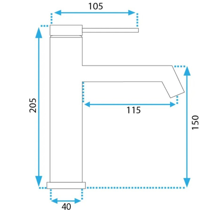 Rea Bateria Umywalkowa Niska Foss czarna