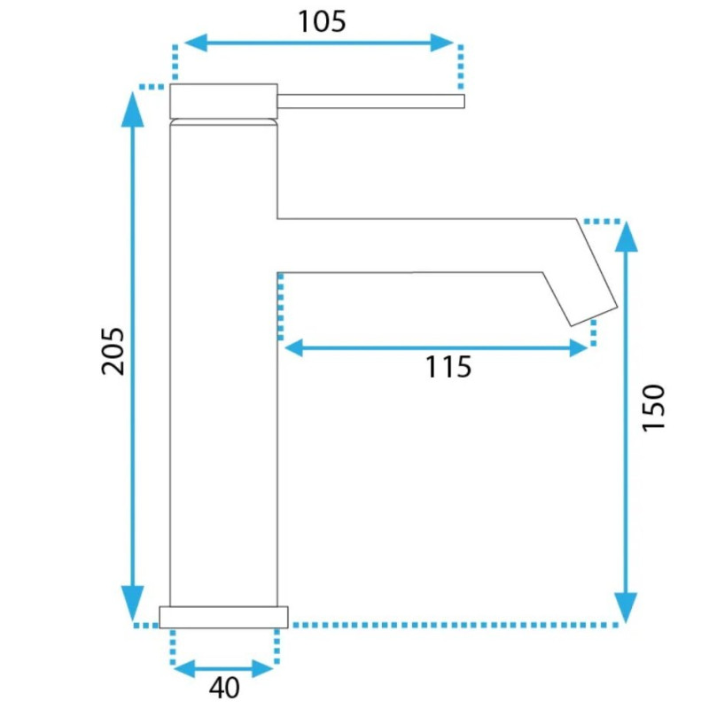 Rea Bateria Umywalkowa Wysoka Foss złota szczotkowana
