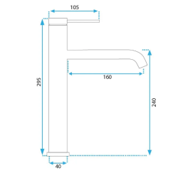 Rea Bateria Umywalkowa Wysoka Clif Nikiel szczotkowany