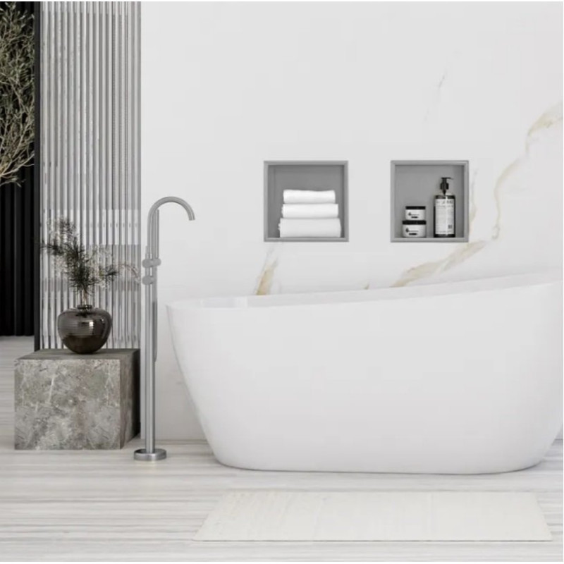 Rea półka podtynkowa 01 nikiel szczotkowany 30x30x10