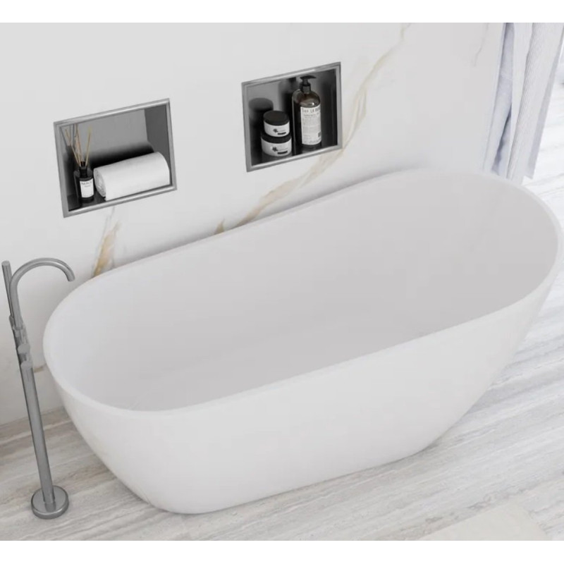 Rea półka podtynkowa 01 nikiel szczotkowany 30x30x10