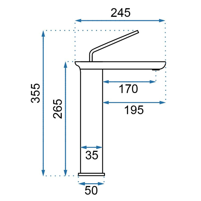 Rea bateria umywalkowa wysoka Modo czarna