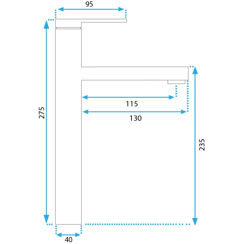 Rea bateria umywalkowa wysoka Pixel Czarna