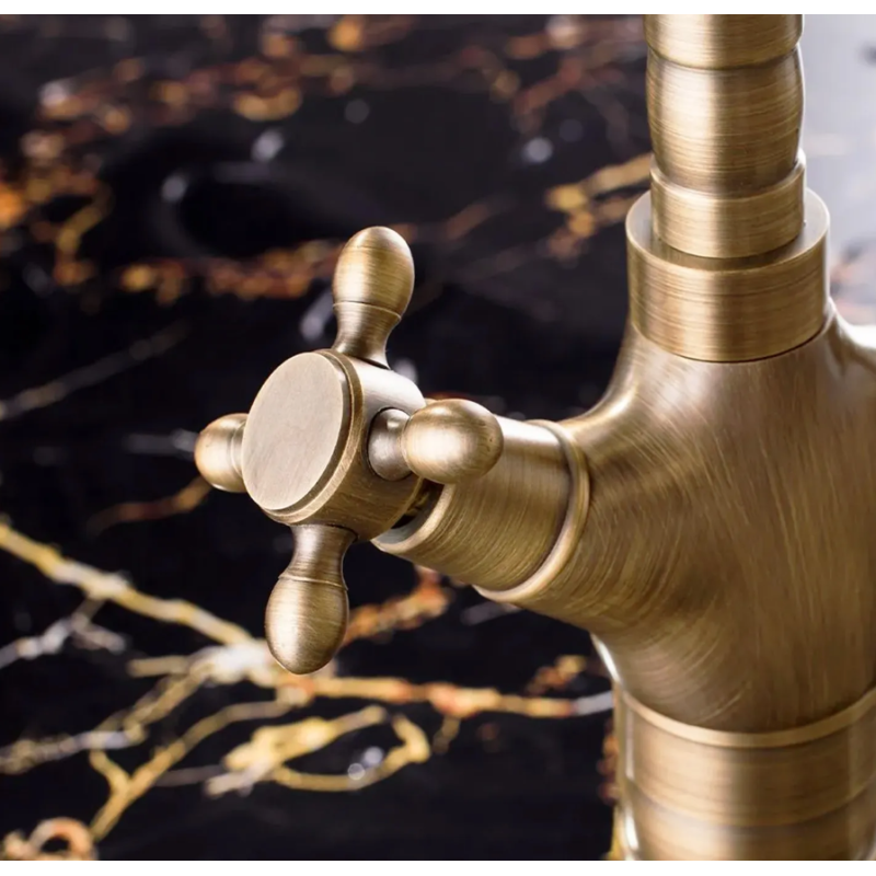 Rea bateria umywalkowa wysoka Rustico  złota