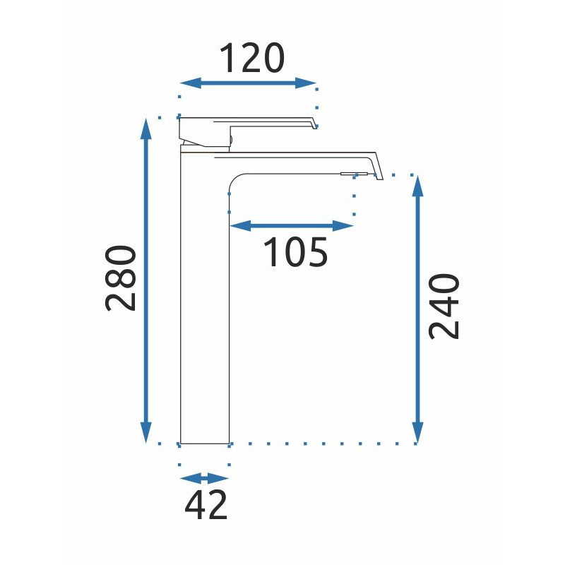 Rea Bateria Umywalkowa Wysoka Hass złota szczotkowana