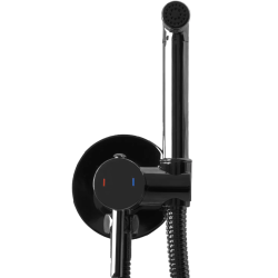 Rea bateria bidetowa ścienna Loop Lungo Czarna Metaliczna