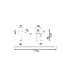 Rea bateria bidetowa ścienna Loop Lungo Czarna Metaliczna