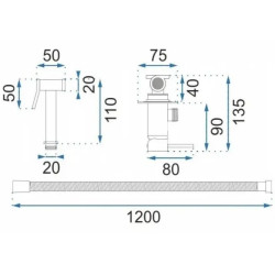Rea bateria bidetowa ścienna Loop Lungo Czarna Metaliczna