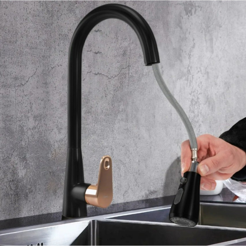 Rea Bateria Kuchenna Mild czarna/Różowe złoto