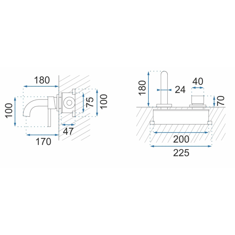 Rea bateria umywalkowa podtynkowa Owen chrom
