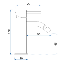 Rea Bateria Bidetowa Stojąca Lungo złota szczotkowana