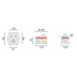 Rea zestaw natryskowy podtynkowy z termostatem Lungo złoty szczotkowany