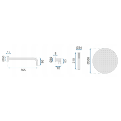 Rea zestaw natryskowy podtynkowy z termostatem Lungo złoty szczotkowany