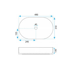 Rea umywalka nablatowa Vanda 48