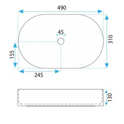 Rea umywalka nablatowa Vanda 48