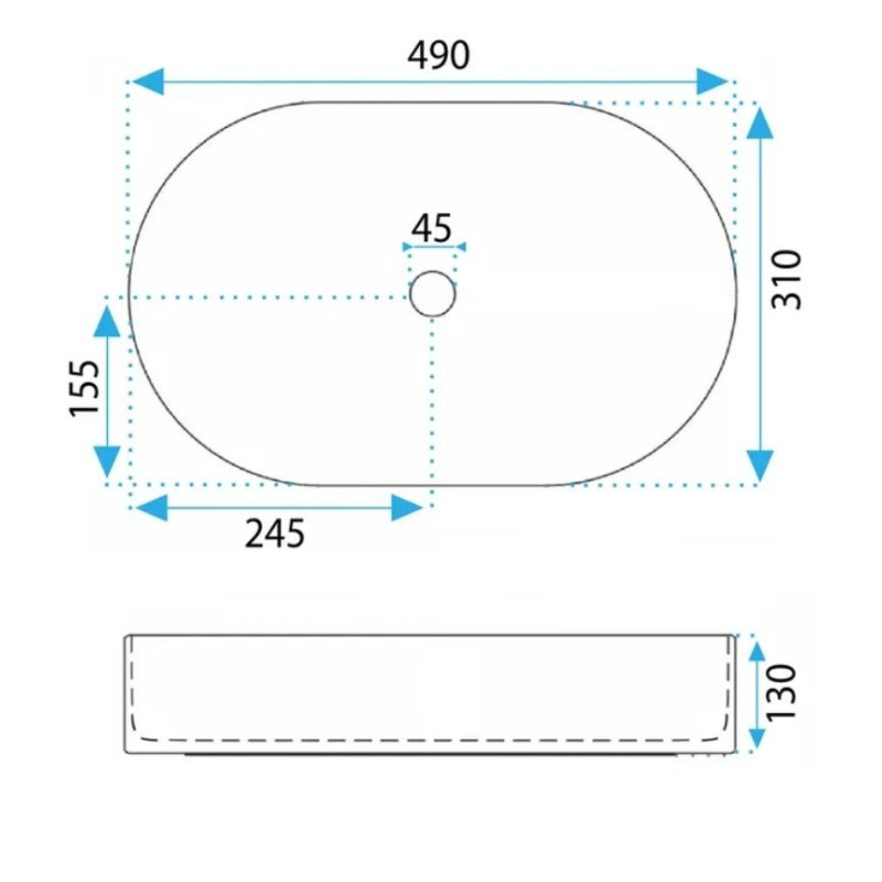 Rea umywalka nablatowa Vanda 48