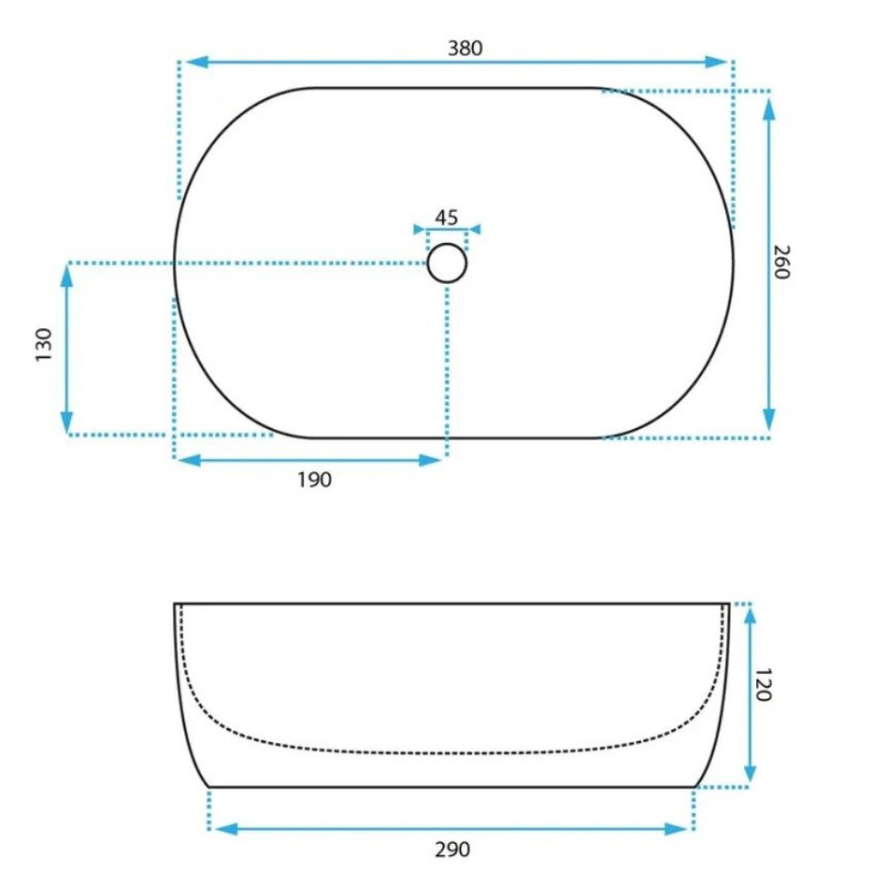 Rea umywalka nablatowa Amelia Mini 38 Aiax Shiny