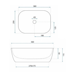 Rea umywalka nablatowa Belinda Mini Stone Matt