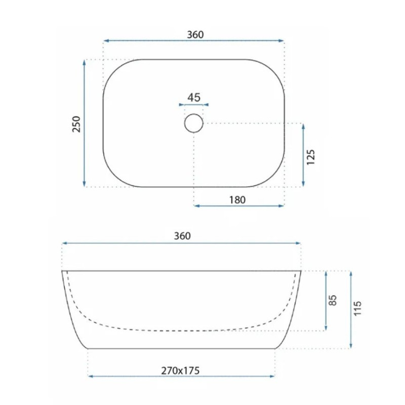 Rea umywalka nablatowa Belinda Mini Stone Matt