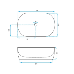 Rea umywalka nablatowa Amelia Mini 38
