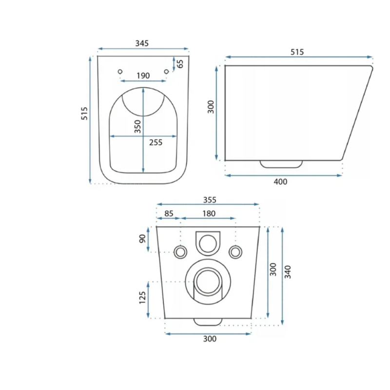 Rea misa wisząca wc bezrantowa Julio Rimless black Matt