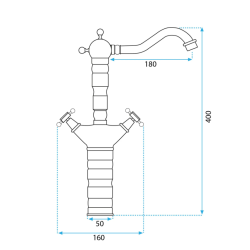 Rea Bateria Umywalkowa Wysoka Rustico czarna przecierana