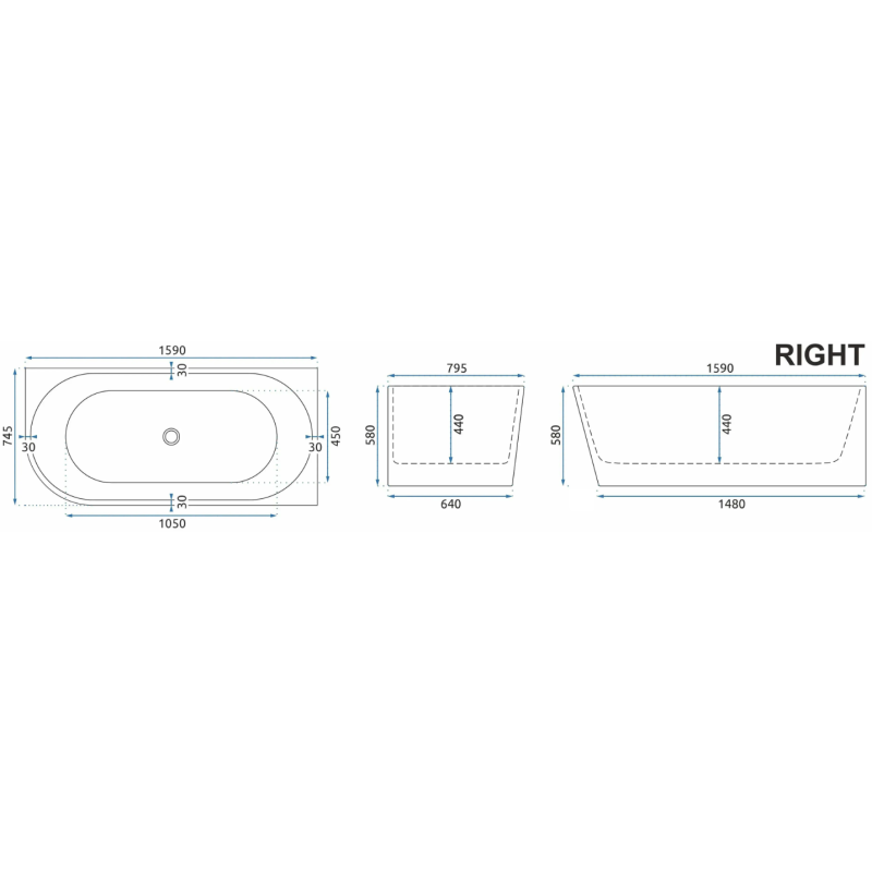Rea wanna narożna 160 prawa Bellanto