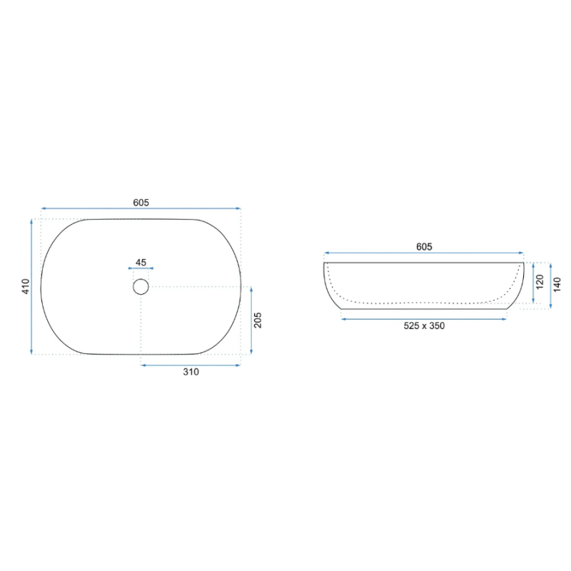 Rea umywalka nablatowa Cleo 61 Beige Matt