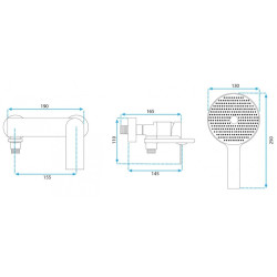 Rea Bateria Wannowa Ścienna Veneta złota