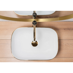 Rea umywalka nablatowa Belinda gold Brush/white