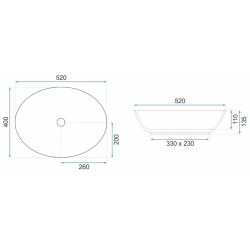 Rea umywalka nablatowa Margot white/gold