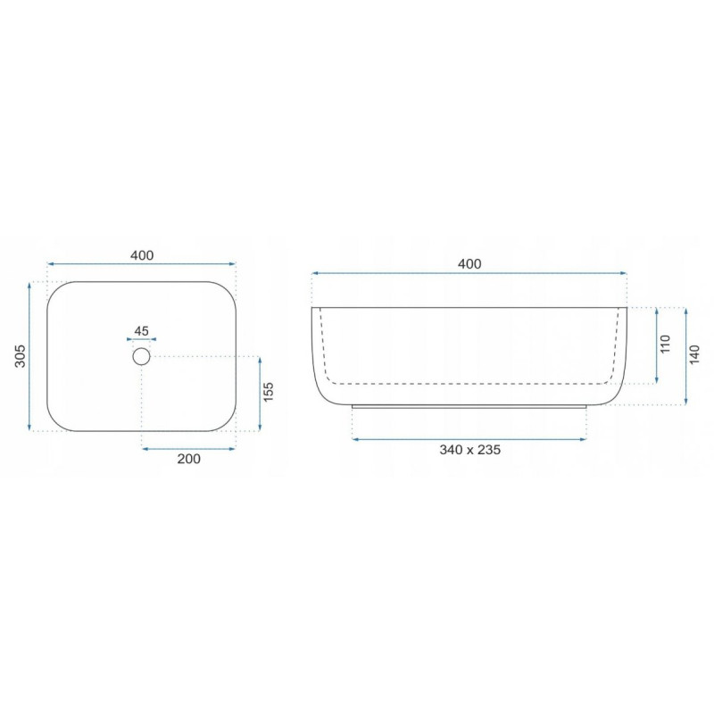Rea umywalka nablatowa Demi Mini Aiax Shiny