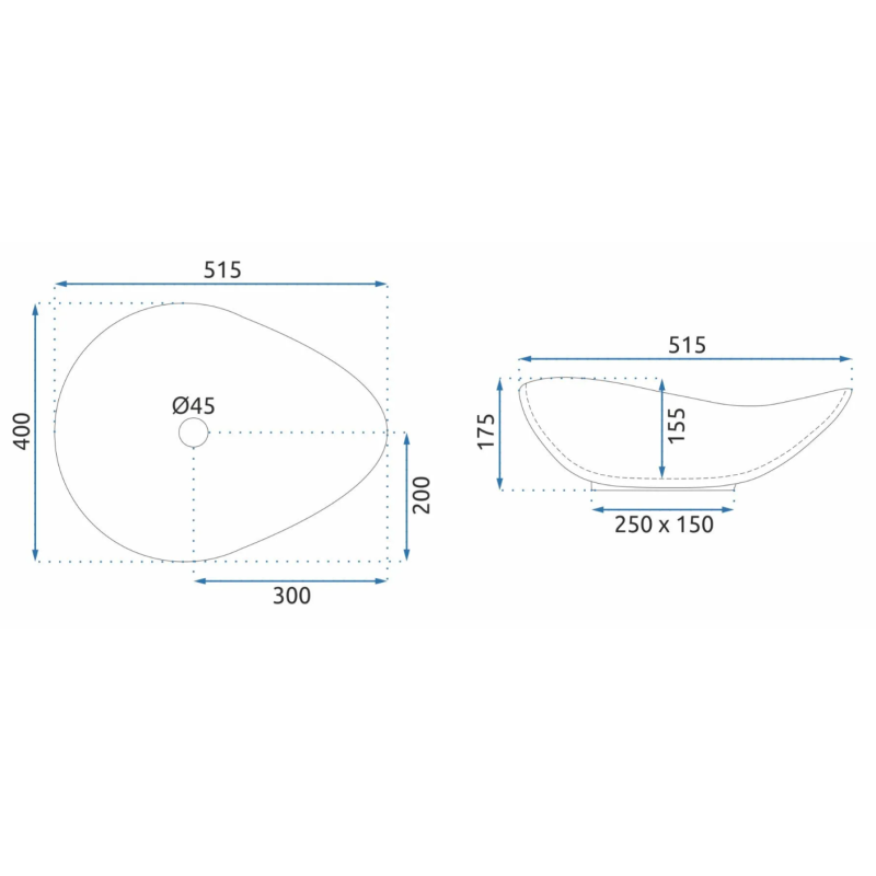 Rea umywalka nablatowa Dora Stone