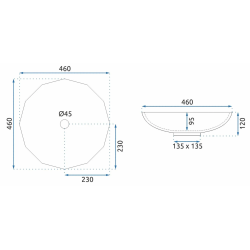 Rea umywalka nablatowa Arctic black