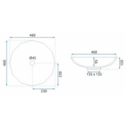 Rea umywalka nablatowa Arctic black