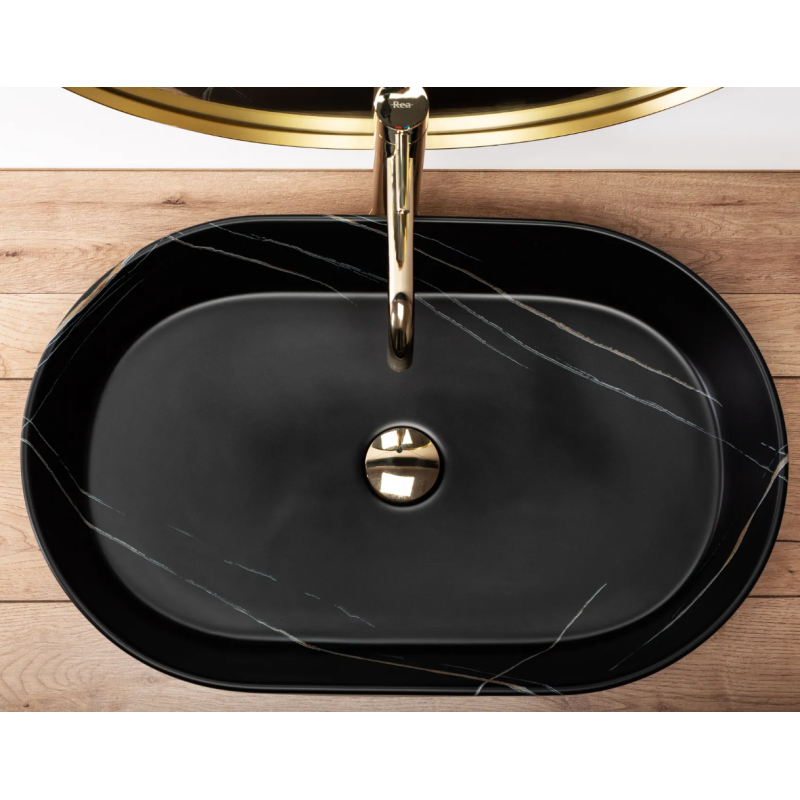Rea umywalka nablatowa Nadia 60 black Stone Matt