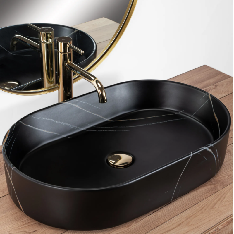 Rea umywalka nablatowa Nadia 60 black Stone Matt