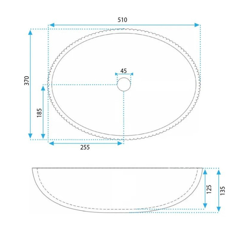 Rea umywalka nablatowa Della black mat