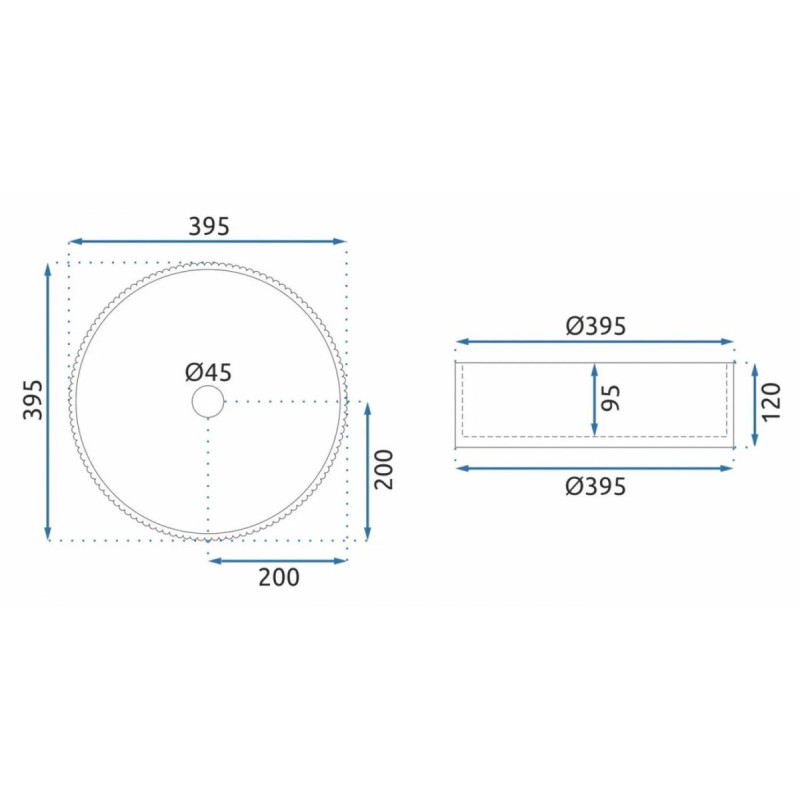 Rea umywalka nablatowa Ingrid Grey