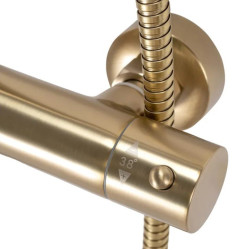 Rea zestaw natryskowy z termostatem Parot złoty szczotkowany